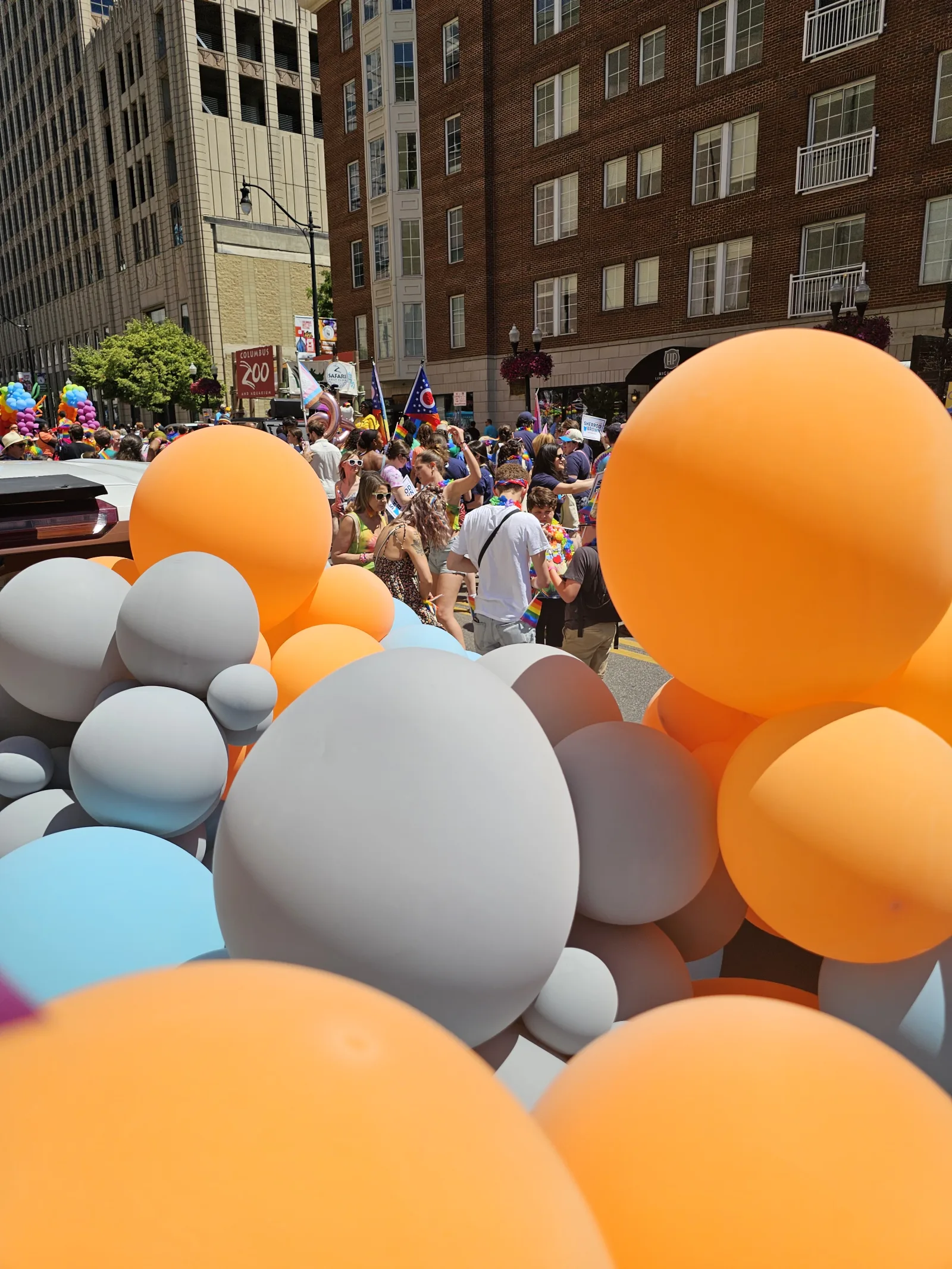 Pride celebration with balloons